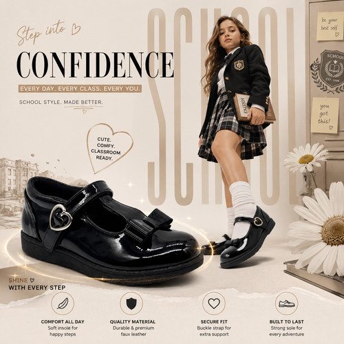 Girls patent bow mary - girls, jane