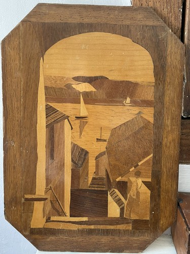 Vintage marquetry wooden - vintage,