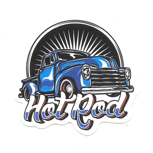 Hot rod blue truck - truck, vinyl