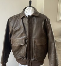 Vintage Replica Brown Leather Jacket WW2 USA Aviator Air force bomber jacket