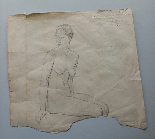 Antique pencil life drawing