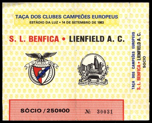 Ticket 1983 benfica - ticket, sl