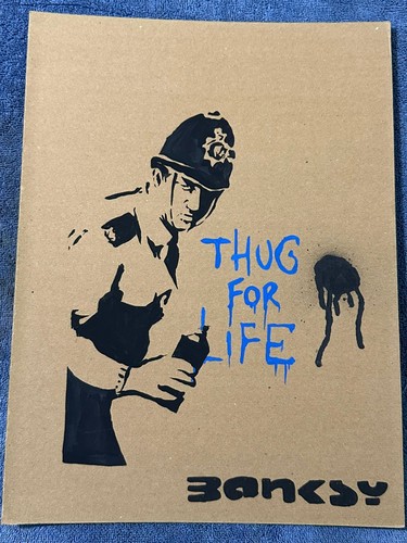 Banksy drawing and painting - drawing, on