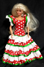 A Lovely Vintage Fashion Doll  Wearing a Handmade Flamenco Dancer Dress VGC