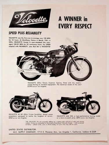 Velocette vintage motorcycle - velocette,