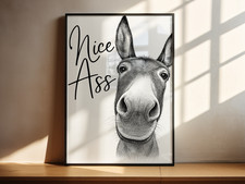 Funny Donkey Wall Art Print
