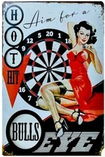 Man Cave Dart Board Lady Metal
