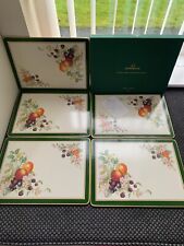 Set Of 5 Cloverleaf Fresh Fruits Table Place Mats in Box exc con