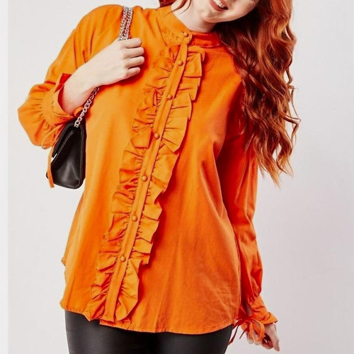 Victorian style orange ruffle - style,