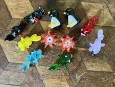11 Handmade Animal Lampwork Style Glass Beads Jewellery Fish Penguin Octopus Bat