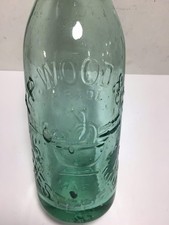 Superb CHESTERFIELD PUNCH IN A BOWL Pictorial DARK AQUA Old Bottle 