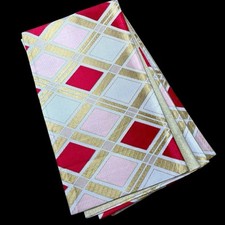 Japanese Kimono Silk Formal FUKURO OBI Sash Belt Vintage Metallic thread