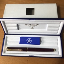 Vintage Waterman Hemisphere Rollerball Pen Lacquered Maroon + Box, New Refill