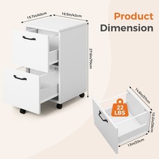 2-Drawer Rolling File Cabinet