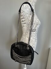 Zara black Leather Chain Detail Chain Strap handbag rock cool 