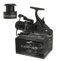 Carp Fishing Reel Small Size 30 10 Ball Bearings & Spare Spool Feeder Travel NGT