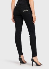 Versace women jeans black logo embroidery W28 L31