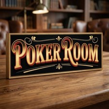 Poker Room Vintage Style Sign
