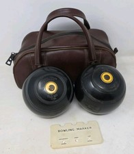 Vintage Thomas Taylor No 2 Bowls x2 With Score Marker And Bag