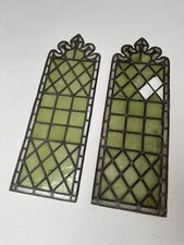 Antique Pair of Leaded Stained