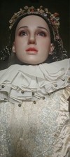 Vintage Heavy Latex Realistic LifeSize Mannequin Head with Movable Glass Eyes
