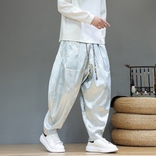 Men Dragon Print Harem Style