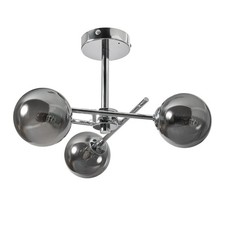 Litecraft Estelle Ceiling Light Bathroom Semi Flush IP44 3 Arm - Polished Chrome