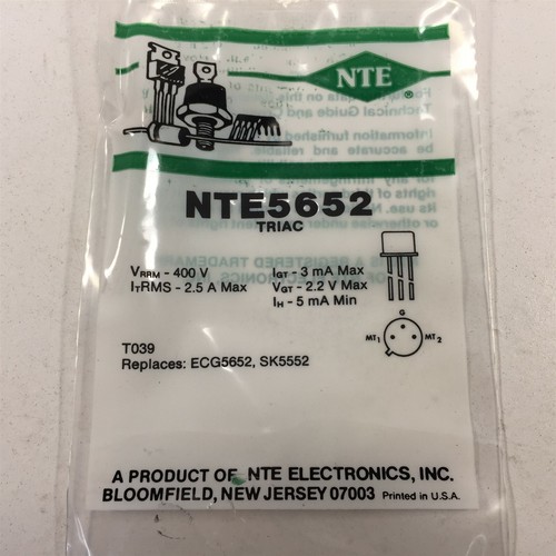 Nte5652 ecg5652 triac - ecg5652,