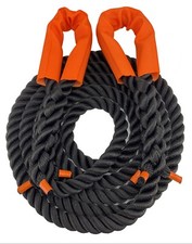 12 Tonne Tow Rope 4 x 4  -  4 Metre x 24mm Black Nylon Recovery Towing Kinetic