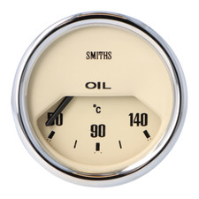 Smiths Classic Electronic 52mm Oil Temperature Gauge - Magnolia Face - Chrome Be