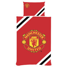 Manchester United FC Official Core Stripe Single & Double Duvet Set MUFC Gift