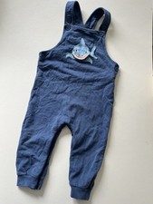 Jojo Maman Bébé shark dungaree romper 100% cotton age 12-18 months
