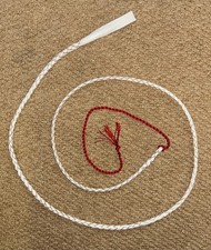 White Plaited Leather Thong /