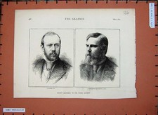 Original Old Antique Print 1874 Royal Academy Pettie Loughborough Pearson Men