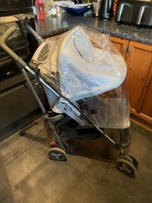 Grey Silver Cross Reflex Stroller with Black Basket Plus Rain covers