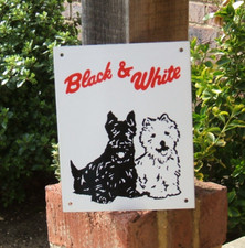 Enamel Sign Black & White Rare Original Garnier 1970's Sign - Dogs Spratt's etc