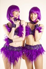 Stunning Feather show girl Bikini's available in Purple and White 