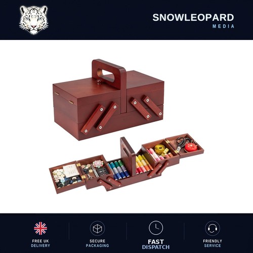 Wooden sewing box expandable - box,