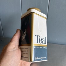 Vintage Johnson Johnson Teal Luxury Talc Powder Very Rare