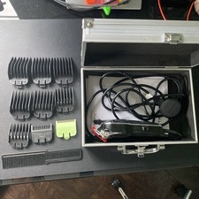 Wahl Super Taper Hair Clipper with 9 Attachments and Comb In Hard Case Used