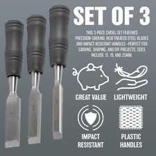 NEW 3PC CARPENTERS WOOD CHISEL