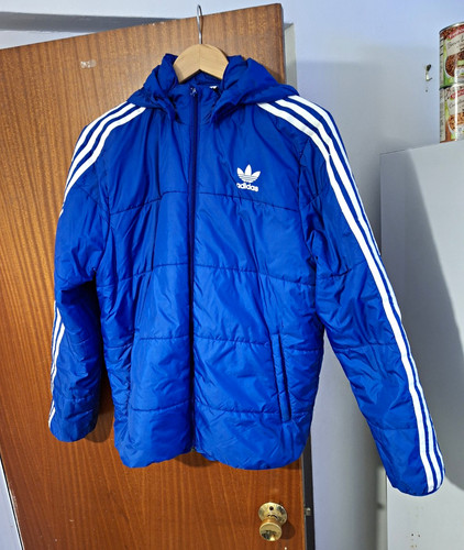 Adidas boys blue hooded puffer - adidas,