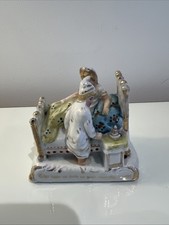 Victorian Antique Fairing Ornament' the Last to Bed to Put Out the Light'