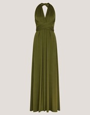 Monsoon Thea Green Multiway Halter Backless Bridesmaid Evening Long Gown Dress 