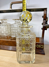 Tantalus Antique Liquor Cabinet 3 Decanter Set Crystal NO KEY