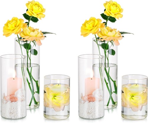 Hewory 6pcs clinder vase - 6pcs,