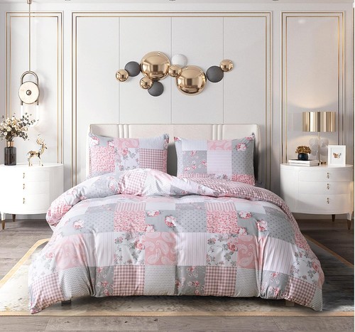 Double floral grey -  double, duvet