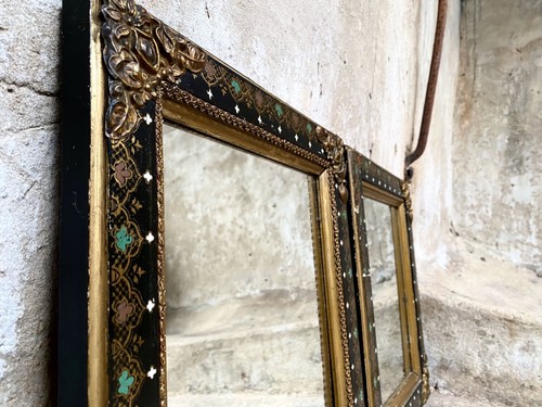 Pair antique wall mirrors - of,