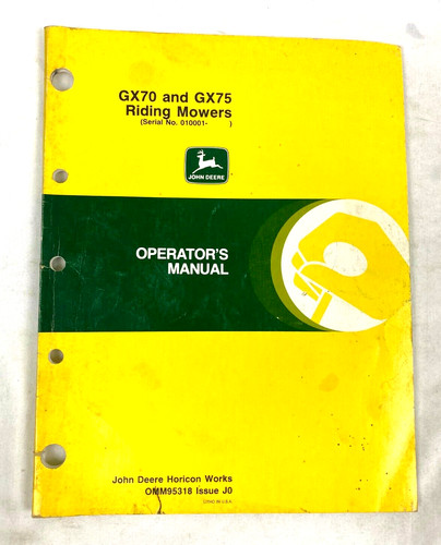Omm95318 john deere operator - john, operator's