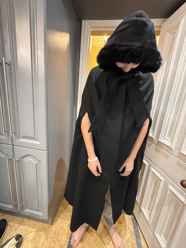 Vintage black hooded - vintage, cape